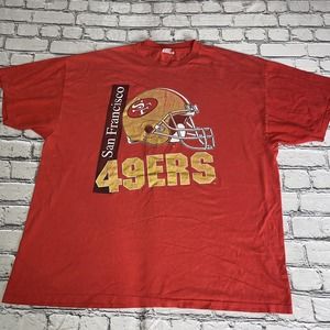 San Francisco 49ers T-Shirt Big Helmet Single Stitch Size XXL Hanes HeavyWeight